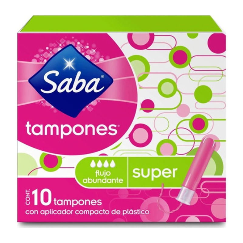 7501019032424_01 TAMPONES SABA COMPACTOS SUPER C/10 - Image 1