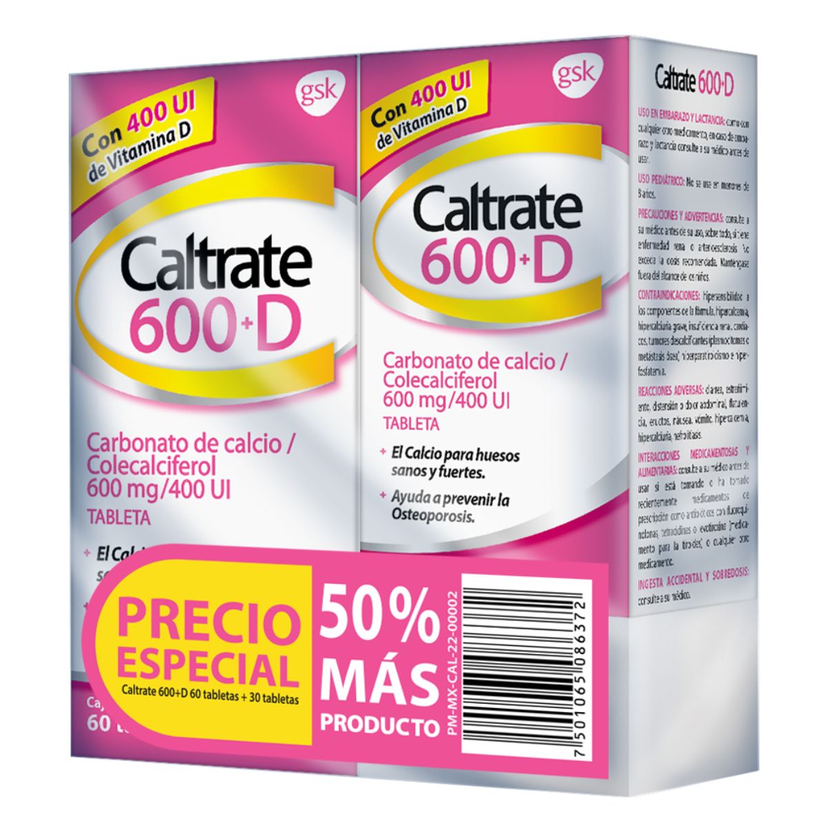 7501065086372_01 CALTRATE 600+D 60TAB + 30TAB GTIS - Image 1