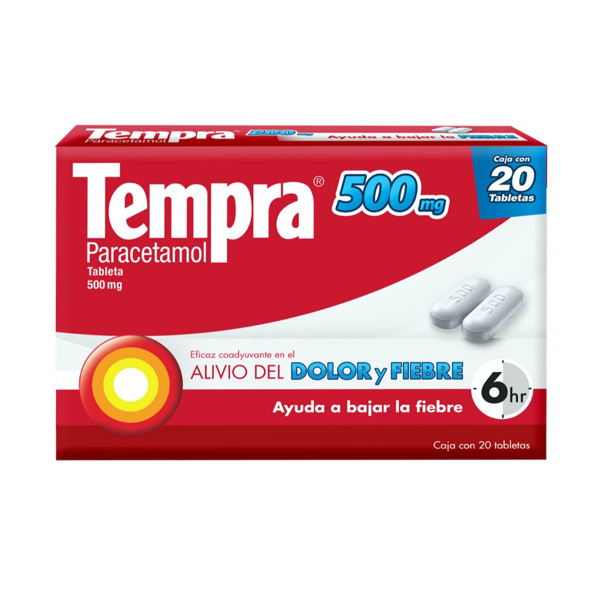 7501095452147_01 TEMPRA 20 TABS 500MG - Image 1
