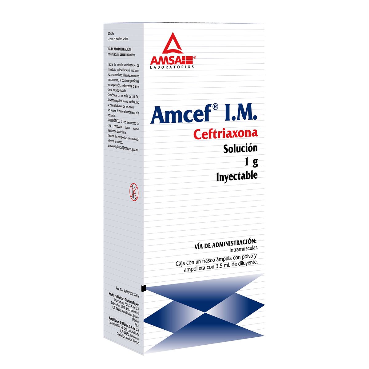 7501349012004_01 AMCEF CEFTRIAXONA 1GRAMO - Image 1