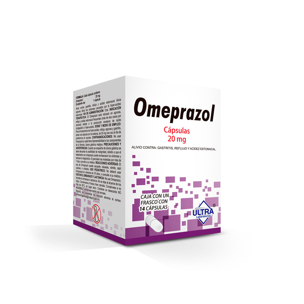 7502216792555_01 OMEPRAZOL GI 14 CAPS 20MG ULTRA - Image 1
